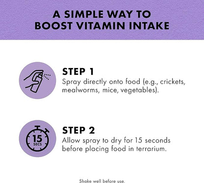 Zilla Vitamin Supplement Food Spray, with Carotene, Spray-on Multivitamin Supplement for Reptiles
