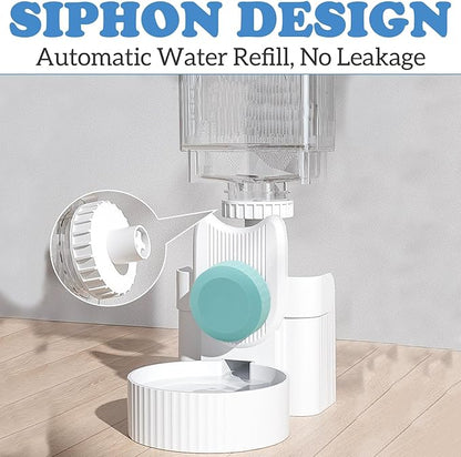 kathson Rabbit Gravity Auto Feeder Set 35oz Hanging Automatic Food Water Dispenser Cage Automatic Feeder Set for Rabbit Chinchilla Guinea Pig Hedgehog Ferret Kitty Puppy (Blue)