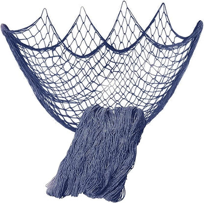 Rosoz Nature Fish Net Wall Decoration with Shells, Ocean Themed Wall Hangings Fishing Net Party Decor for Pirate Party,Wedding,Photographing Decoration