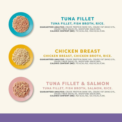 Applaws Natural Wet Canned Cat Food, Made with Limited and Natural Ingreidents, Real Protein with No Artificial Additives, Variety Pack in Broth (12 x 2.47oz Cans)