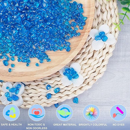 Keedolla Fish Tank Blue Gravel 3 LB Sea Glass Stones Marbles Pebbles Gravel Rock for Aquarium|Fish Tank|Vase|Succulent Plants Decor - Lake Blue