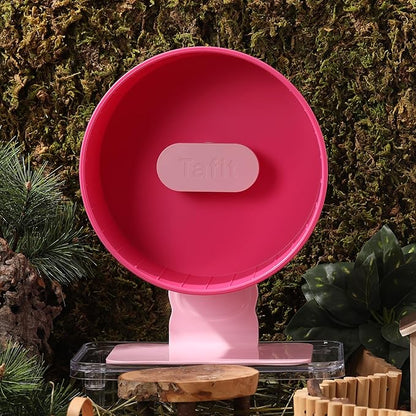 Quiet Hamster Wheel 10.2 Inch Dual-Bearings Silent Small Animals Running Exercise Wheel Height Adjustable for Syrian Hamsters, Gerbils, Rats, or Other Small Pets, Raspberry Pink