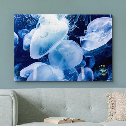 wall26 Canvas Print Wall Art Translucent X-Ray Tropical Ocean Jellyfish Nature Animals Photography Realism Rustic Scenic Landscape Wilderness Earth for Living Room, Bedroom, Office - 32"x48"