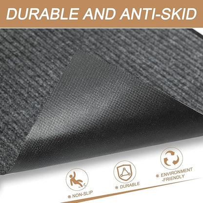 Durable Front Door Mat, Heavy Duty Indoor Outdoor Doormat, 48” x 36” Low Profile Outdoor Mats for Home Entrance, Stain and Fade Resistant Shoe Scraper Mat, Ideal for High Traffic Area