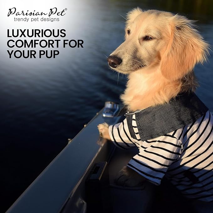 Parisian Pet Preppy Boy Polo Dog Shirt – Puppy Outfits – 100% Cotton Doggie Clothes – Cute Machine Washable Puppy Apparel - Dog Shirts for Large Dogs XL
