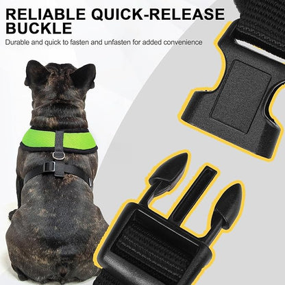 BINGPET No Pull Dog Harness, Soft Mesh Breathable All Weather Vest, Safety Protection Design, Durable Adjustable Step-in Easy Walk Dog Harness for Extra Large Dogs (Green, XL)
