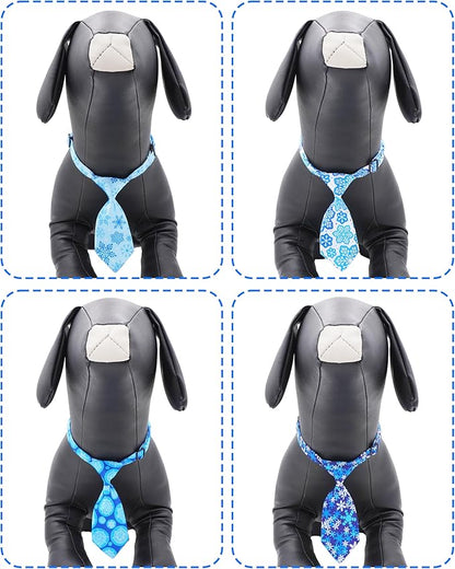 PET SHOW 10 Pack Winter Big Dog Ties Neckties for Extra Large Breed Dogs XL Adjustable Neck Ties Girl Boy Pets Snowflake Costumes Dog Grooming Accessories Holiday Party Gift Favor