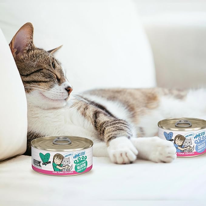 Weruva BFF Minced Natural Wet Cat Food, Tuna and Shrimp Sweethearts in Gravy, 5.5oz Can, Pack of 24