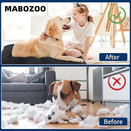 MABOZOO Dog Bed, Indestructible Chew Proof Pet Bed Mat, Durable Polyester, Large 35x22 inches, Black, for Aggressive Chewers, Crate Pad, Machine Washable