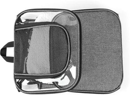 Cat Carriers Dog Carrier Pet for Small Medium Cats Dogs Puppies up to 25 Lbs, TSA Airline Approved Soft Sided, Collapsible Travel Puppy - Black Grey (M: 13" LX11.4 WX17.3 H, Black)