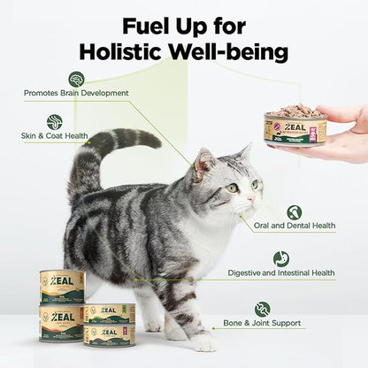 ZEAL New Zealand Wet Cat Food – High Protein, Grain-Free with Superfoods (Venison, 3.17oz Can, 24-Pack)