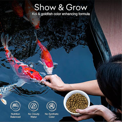 Big Kahuna Koi Fish Food- 45lbs Food – Made in The USA - Floating Pellets – 3/16" - 1/4" Pellet Size – 32% Protein Fish Food – Rich in Nutrients
