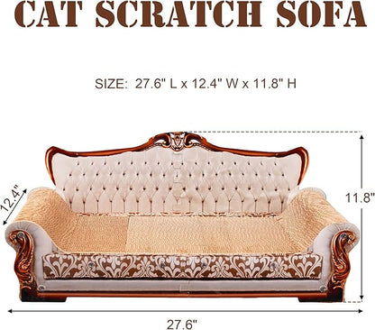 Scratching Sofa, Couch Shaped Thick Scratching Cardboard, Lounge Bed for Indoor Rest&Play, Sofa Scratcher Pad (Silver, 27.6" L X 12.4" W X 11.8" H)