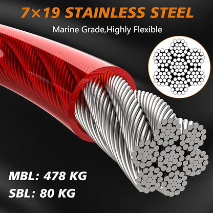 XiaZ Dog Tie Out Cable, Heavy Duty Dog Chains for Outside with Lockable Hook, Pet Runner Cable Leads for Yard, Dog Line Tether for Small Medium Large Dogs Up to 125 LBS