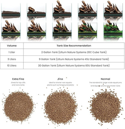Ultum Nature Systems Controsoil - Freshwater Aqua Soil Substrate for Fish, Shrimp, Live Plant Propagation and Aquascaping - 6.8pH Low Ammonia, Volcanic Ash - Brown, Extra Fine (10 Liter | 20LB)