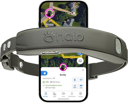 Halo Collar 4, All New GPS Wireless Dog Fence & Dog Training Collar with GPS Tracker, Subscription Required, Waterproof, One Size, Graphite