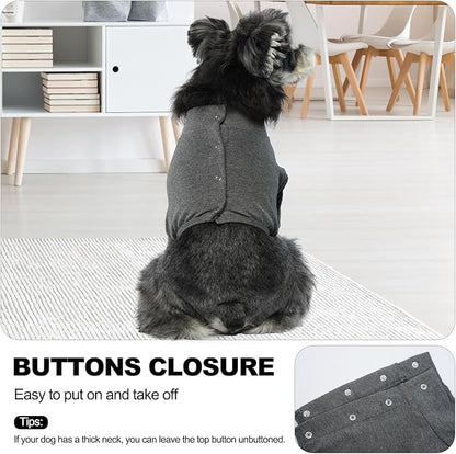 IDOMIK Dog Recovery Suit, Dog Surgery Recovery Suit Front Legs, Comfy Joint Leg Sleeves After Surgery, Elbow Braces Protector for Leg Injuries & Joint Pain, Cone Collar Alternatives,Grey,3XL