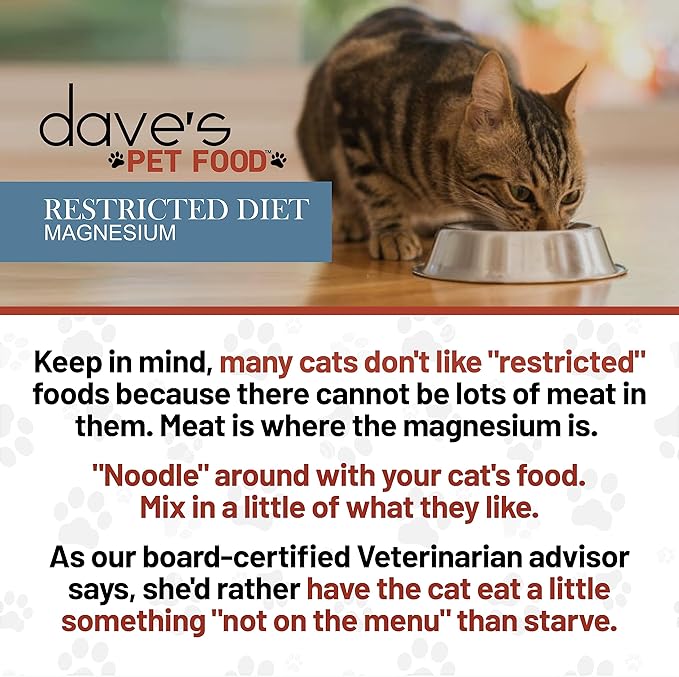 Dave's Pet Food Urinary Tract Cat Food Wet (Chicken Pate in Gravy), Non-Prescription Low Magnesium Restricted Diet Canned Cat Food, Added Vitamins, Vet Recommended, 5.5 oz (24 Pack)