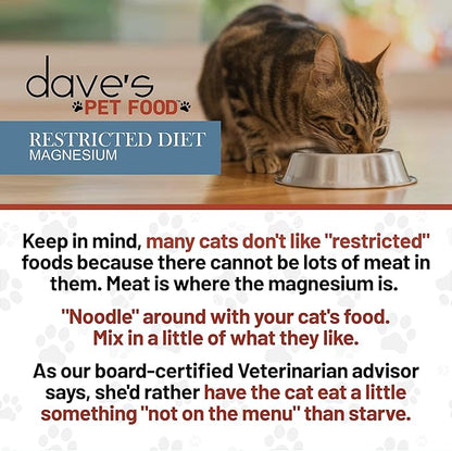 Dave's Pet Food Urinary Tract Cat Food Wet (Chicken Pate in Gravy), Non-Prescription Low Magnesium Restricted Diet Canned Cat Food, Added Vitamins, Vet Recommended, 5.5 oz (24 Pack)