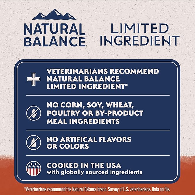 Natural Balance Limited Ingredient Adult Grain-Free Dry Dog Food, Salmon & Sweet Potato Recipe, 12 Pound (Pack of 1)