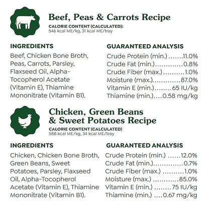 Greenies Smart Topper High Protein Wet Mix-in for Dogs, Chicken, Green Beans, and Sweet Potatoes Recipe & Beef, Peas, and Carrots Recipe Variety Pack, 8 Trays of 2oz.