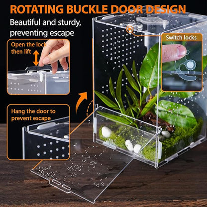 Jumping Spider Enclosure, Acrylic Insect Terrarium, Bug Enclosure, Reptile Cage, Mantis Habitat, Arboreal Tarantula Enclosure, Snake Terrarium Kit, Scorpion Lizard Tank