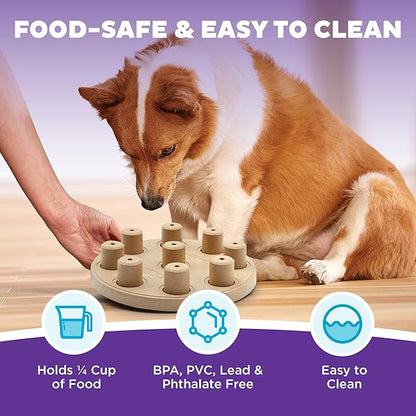 Outward Hound by Nina Ottosson Dog Smart Treat Puzzle Enrichment Toy, Level 1 Beginner, Tan, Composite