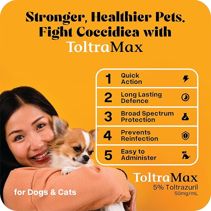 Toltrazuril 5.0% for Horses, Dogs, Cats, 240mL/8 Ounce, for Non-Food Chain Animals, Peanut Butter