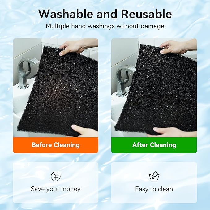 Aquarium Filter Sponge Pad, Filter Media Foam Sponges, Filter Accessories for Fish Tanks and Ponds (18.5"x18.5"x0.8", 35PPI, 2 Pack)