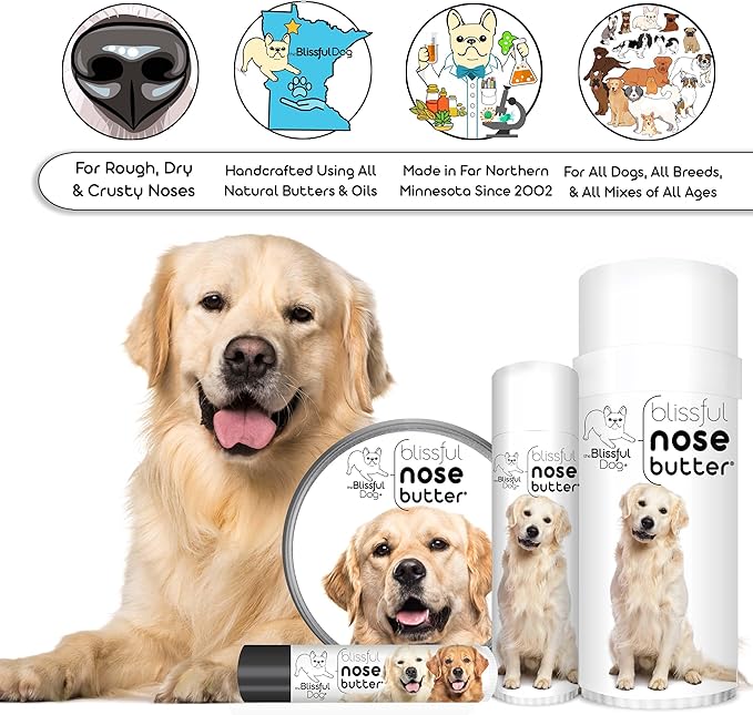 The Blissful Dog Golden Retreiver Unscented Nose Butter - Dog Nose Butter, 8 Ounce