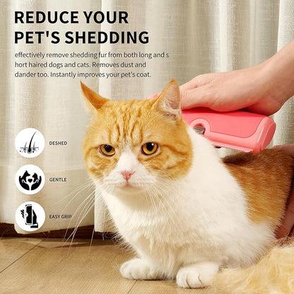 Deshedding Brush for Dogs, Cats, Horses & Rabbits – Professional Pet Grooming Comb,Removes Loose Fur & Undercoat,Gentle Stainless Steel Blade,Easy Clean Handle,Grooming cat brush