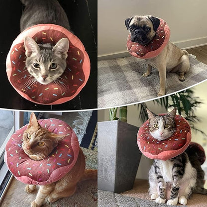 BINGPET Soft, Adjustable Protective Cat Cone Collar Alternative - Cute Surgery Recovery Suit for Kittens and Puppies - Prevents Licking Wounds