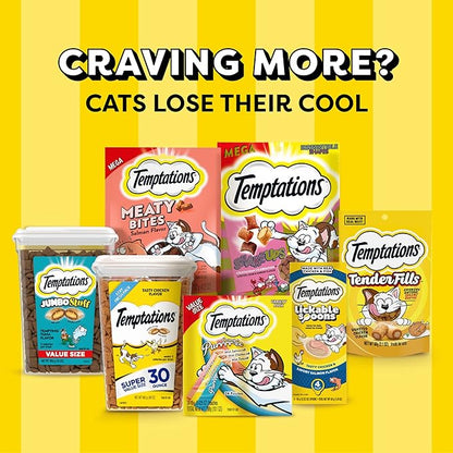 Temptations Classic Crunchy and Soft Cat Treats, Seafood Medley Flavor, 48 oz. Pouch