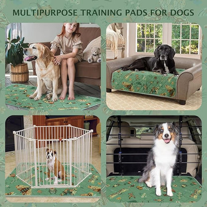 IEUUMLER Washable Pee Pads for Dogs, 2 Pack Insect Pattern Reusable Waterproof Puppy Potty Pads, Non-Slip Absorbent Pet Training Pads for Playpen Crate Bed EU014