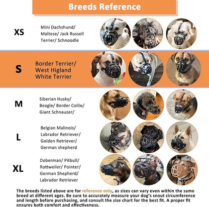 BARKLESS Dog Muzzle, Basket Muzzle for Biting, Chewing and Scavenging, Humane Cage Mouth Cover, Perfect for Grooming and Training Small Aggressive Reactive Dogs (S, Brown)