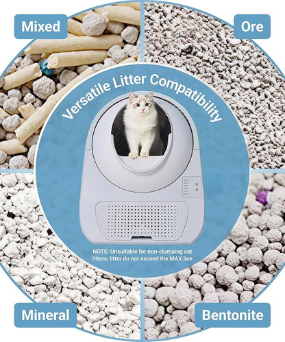 CATLINK 2025 Upgrade Automatic Cat Litter Box Self Cleaning for Multiple Cats with Mat, Double Odor Removal, Cat Litter Box for Cats from 3.5～22 lbs
