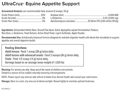 UltraCruz Equine Appetite Booster Supplement for Horses, 4 lb, Pellet (32 Day Supply)