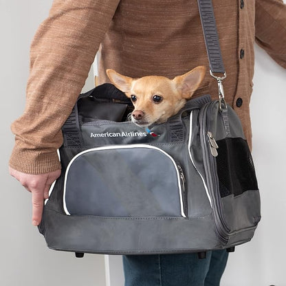 Sherpa American Airlines Travel Pet Carrier, Airline Approved & Guaranteed On Board - Charcoal Gray, Medium