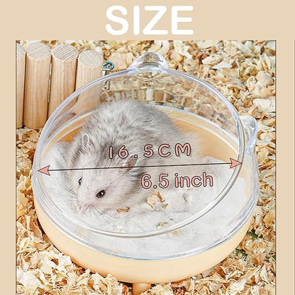 Meow&Woof Hamster Sand Bath Container, Large Sandbox Toilet Gerbil Batheoom, Tiny Chinchilla Dust Bathtub Sand Bath Box for Hamster Cage Accessories 6.5 Inch - Blue