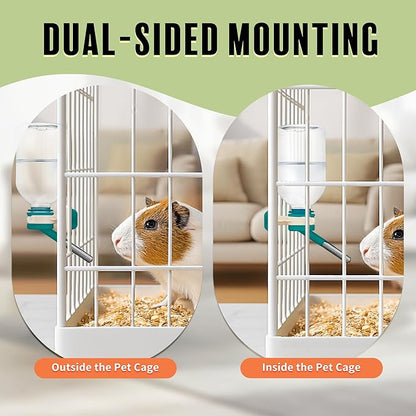 Choco Nose Patented No-Drip Water Bottle/Feeder for Guinea Pigs/Hamsters/Bunnies/Ferrets/Other Small Pets, Critters and Animals - for Cages, Crates or Wall Mount. 10.2oz. Nozzle 10mm, Green (C128)