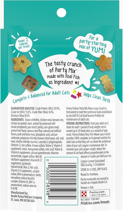 Purina Friskies Party Mix Cat Treats (Meow Luau, 2.1 Ounce (Pack of 6))