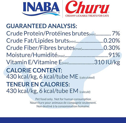 INABA Churu Cat Treats, Lickable, Squeezable Creamy Purée with Vitamin E, 0.5 Ounces per Tube, 100 Tubes Total, Chicken Variety