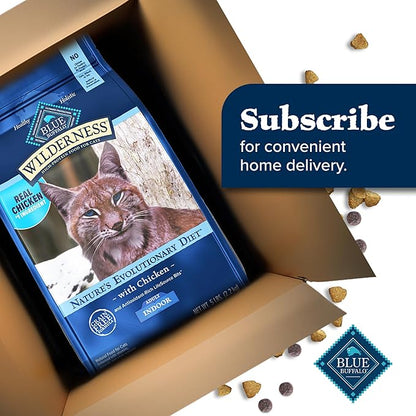 Blue Buffalo Wilderness Nature's Evolutionary Diet High-Protein, Grain-Free Natural Dry Food for Adult Cats, Chicken, 11-lb. Bag