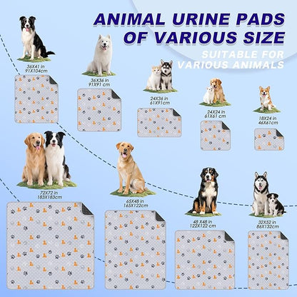 Washable Pee Pads for Dogs, 1 Pack Absorbent Reusable Training Dog Pads Pet Puppy Pads, Non-Slip Potty Pads for Whelping, Playpen, Crate, Bed, Orange, 65"x48"