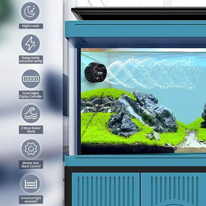 Aquarium Wave Maker With Controller, 3400 GPH DC Circulation Pump, Ultra-Quiet Fish Tank Powerhead with Magnetic Mount Suction for 60-120 Gal Freshwater Saltwater Tank