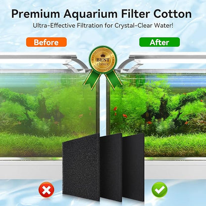 Aquarium Filter Sponge Pad, Filter Media Foam Sponges, Filter Accessories for Fish Tanks and Ponds (18.5"x18.5"x0.8", 35PPI, 2 Pack)