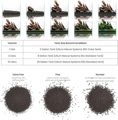 Ultum Nature Systems Controsoil - Freshwater Aqua Soil Substrate for Fish, Shrimp, Live Plant Propagation and Aquascaping - 6.8pH Low Ammonia, Volcanic Ash - Black, Extra Fine (1 Liter | 2LB)