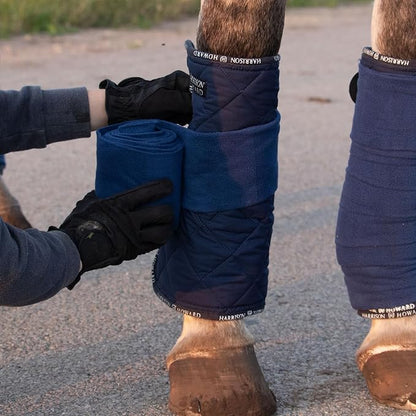 Harrison Howard Medicine-Retaining Shock-Absorbing Pressure Sores Prevention Quilted Leg Wraps for Horse Set of 4-Navy M