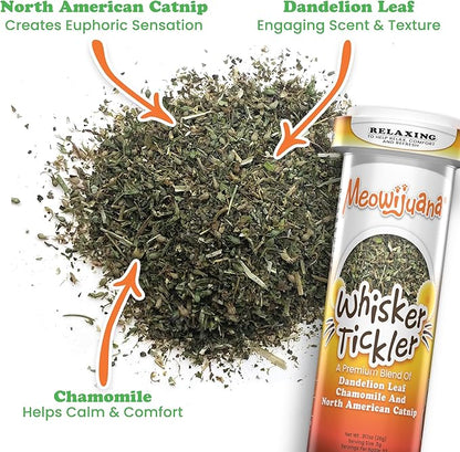 Meowijuana Get Higher Bundle | Get Higher Kite Refillable Toy, King Size Catnip Joints, and Whisker Tickle | Hand Harvested and Rolled Dried High Potency Catnip | Grown in North America