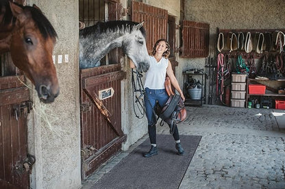 Heavy Duty Horse Stall Mats (20 Pack) - Stable Mats, Durable 3/4 in. Thick Rubber Flooring - Solid Black - 3.5' x 6' Mat for Stables, and More - 42 in. x 72 in. Stall Mat